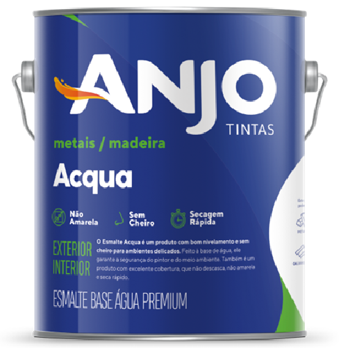 ESMALTE BASE ÁGUA PREMIUM 3,6L BRANCO BRILHANTE ACQUA ANJO