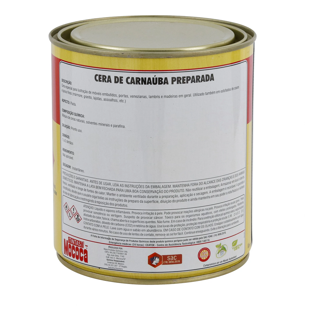 CERA DE CARNAUBA 900ML INCOLOR MOCOCA MAZA