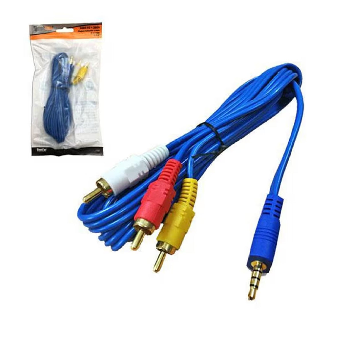 CABO P2X3 RCA REFORCADO 1,5M AZUL BESTFER