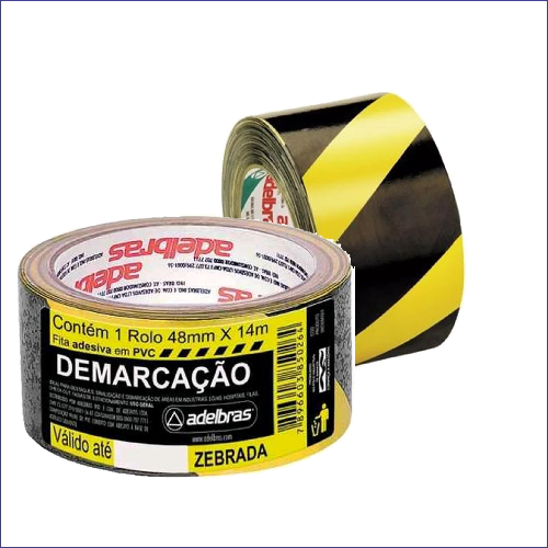 FITA DEMARCAÇÃO ZEBRADA  48MMX15M ADELBRAS