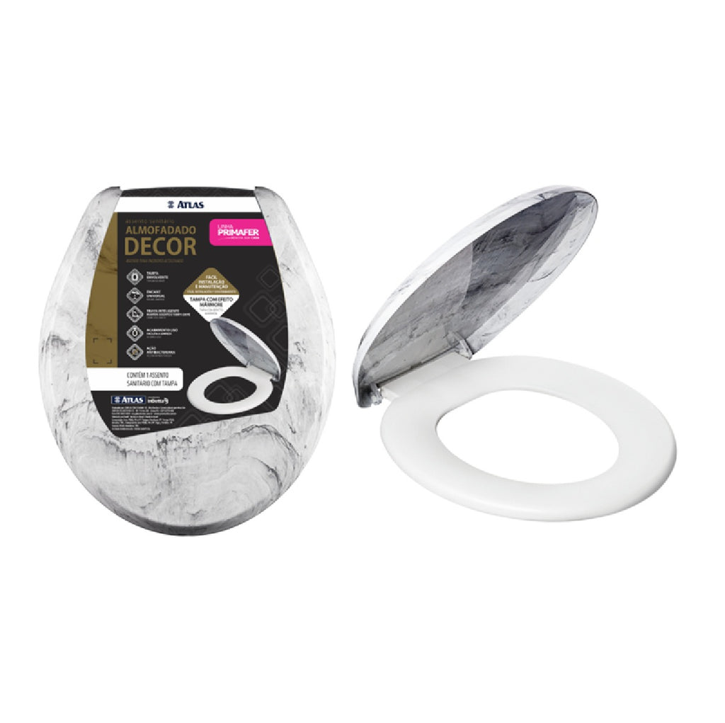 ASSENTO SANITÁRIO ALMOFADADO DECOR BRANCO ATLAS