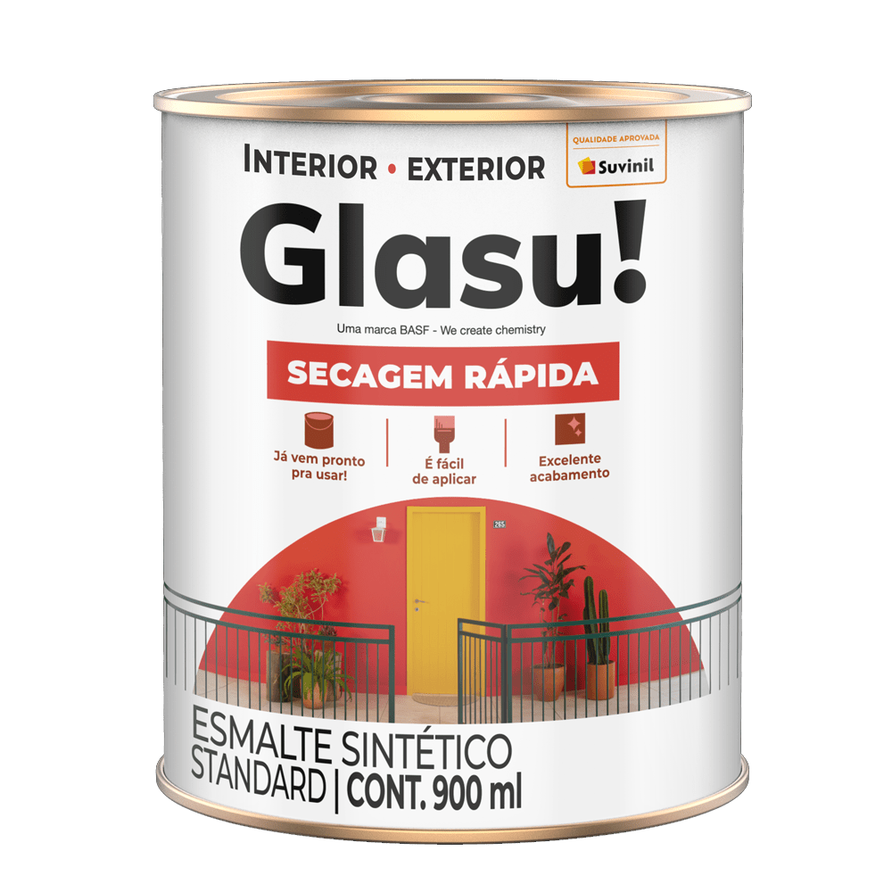 ESMALTE SINTÉTICO STANDARD 900ML PRETO FOSCO GLASU