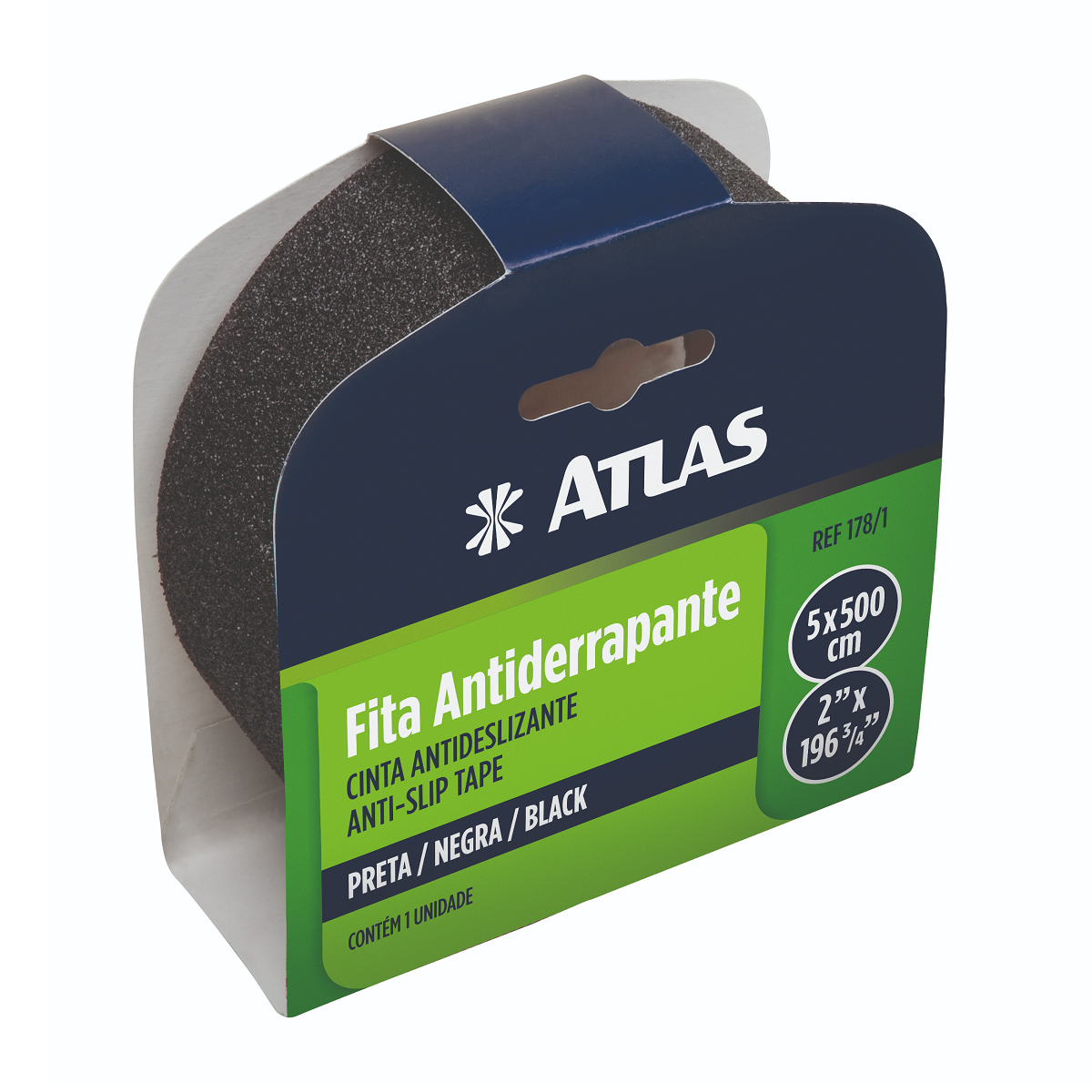 FITA ANTIDERRAPANTE 50MMX5M PRETA ATLAS