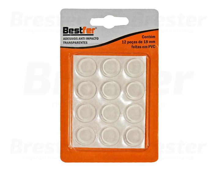 ADESIVO ANTI IMPACTO TRANSPARENTE 18MM 12 PECAS BESTFER
