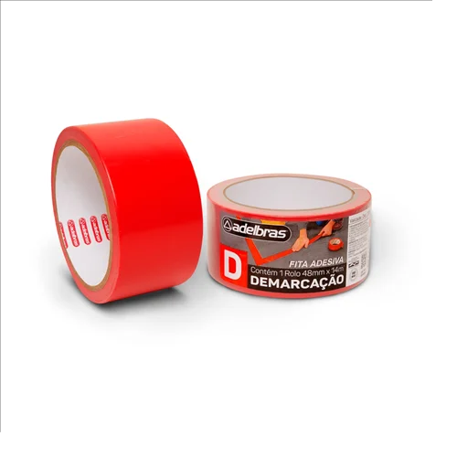 FITA ADESIVA DEMARCAÇAO VERMELHO 48MM X 14M ADELBRAS