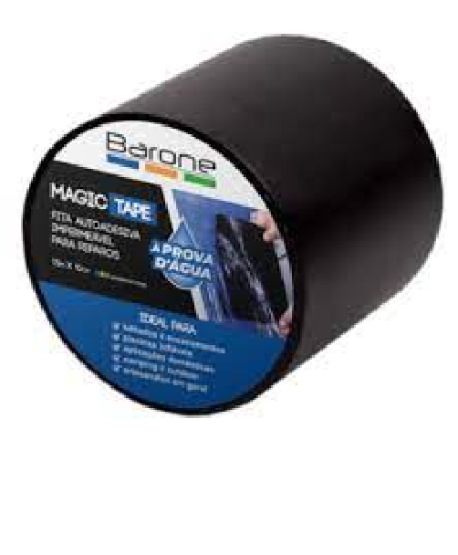 FITA EMBORRACHADA AUTOADESIVA 10CMX1,5M PRETO BARONE