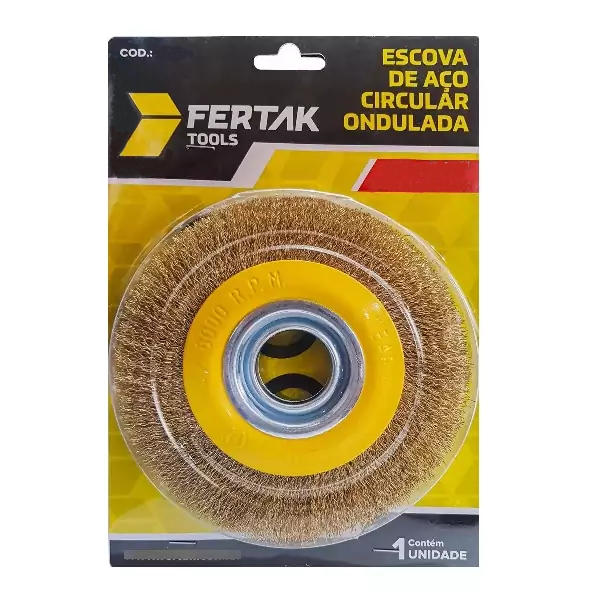 ESCOVA DE AÇO CIRCULAR ONDULADA 6"X3/4" FERTAK TOOLS