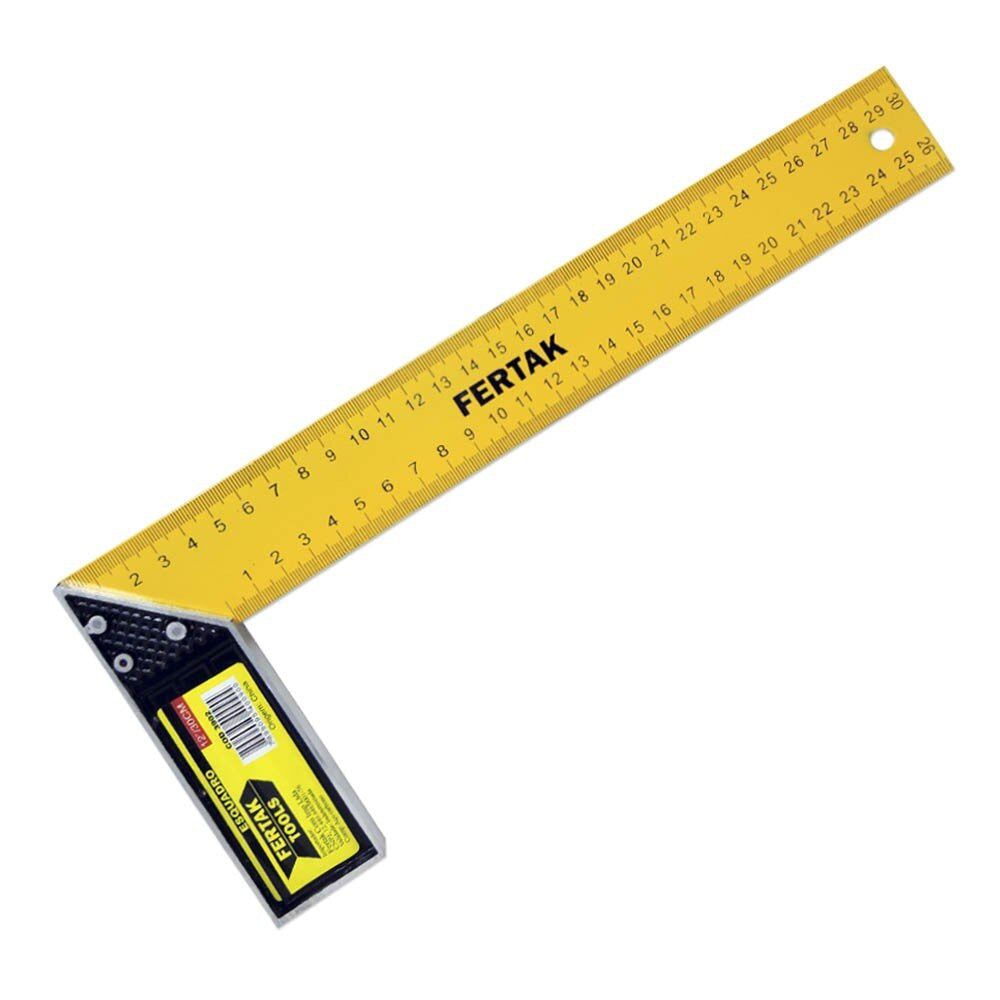 ESQUADRO DE AÇO CARBONO 12" 30CM FERTAK TOOLS
