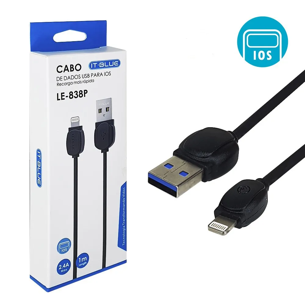 CABO DE DADOS USB PARA IOS 1M IT BLUE