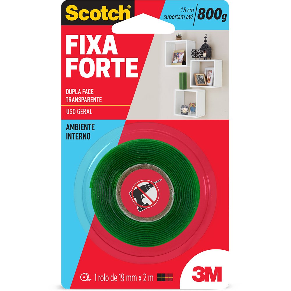 FITA DUPLA FACE FORTE 19MMX2M TRANSPARENTE 3M