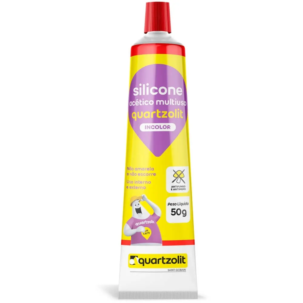 ADESIVO SILICONE ACÉTICO 50G INCOLOR QUARTZOLIT