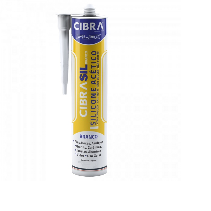 ADESIVO SILICONE ACÉTICO 230G BRANCO CIBRA