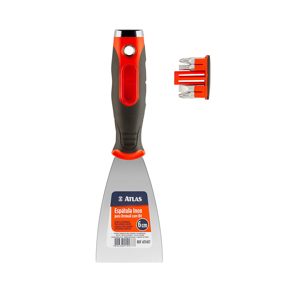 ESPÁTULA DE AÇO INOX 2,5" COM BITS ATLAS