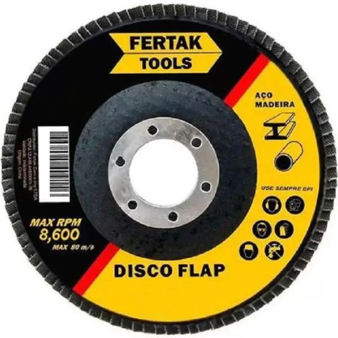 DISCO FLAP RETO 7" 180MM GRAO 80 FERTAK TOOLS