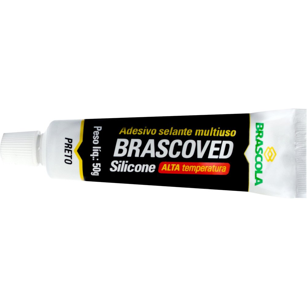 ADESIVO SILICONE DE ALTA TEMPERATURA 50G PRETO BRASCOVED