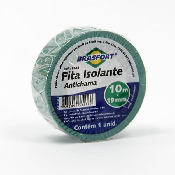 FITA ISOLANTE 19MMX10M VERDE BRASFORT
