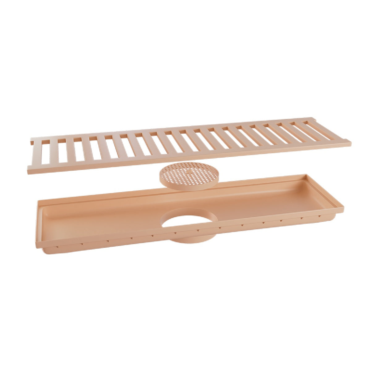 CAIXA COLETORA LINEAR DECORA 15X50CM BEGE ESTRELA