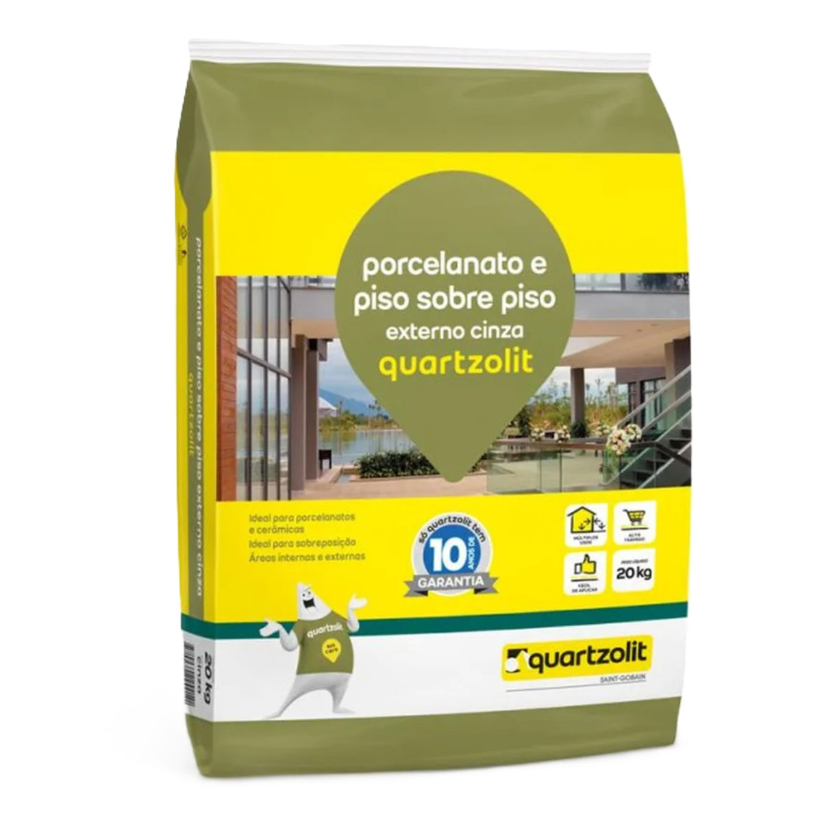 ARGAMASSA PORCELANATO E PISO SOBRE PISO EXTERNO 20KG CINZA QUARTZOLIT