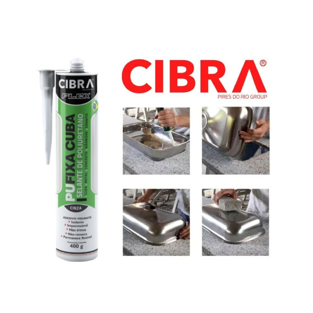 ADESIVO FIXA CUBA 400G CINZA CIBRA