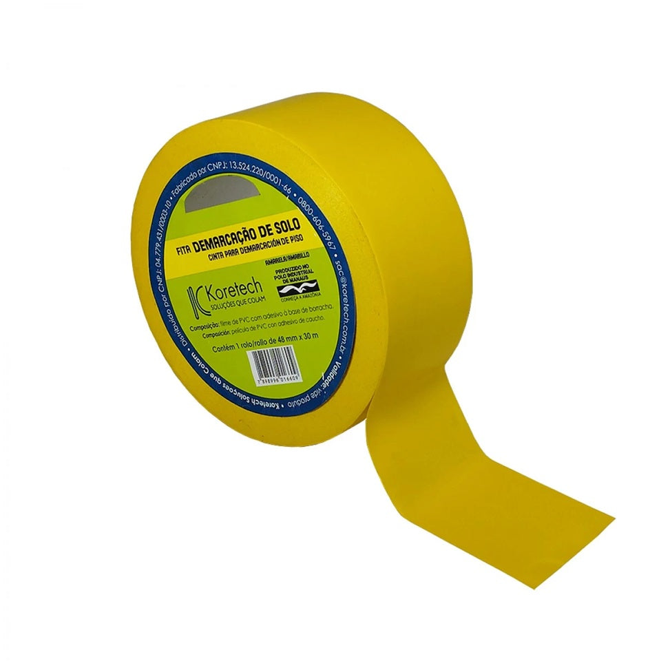 FITA DEMARCAÇÃO DE SOLO 48MMX14M AMARELO KORETECH