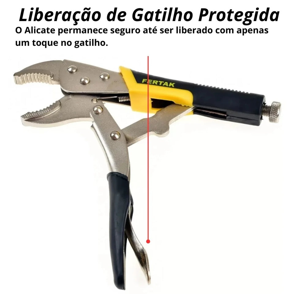 ALICATE DE PRESSÃO EMBORRACHADO BICO CURVO 10" FERTAK TOOLS
