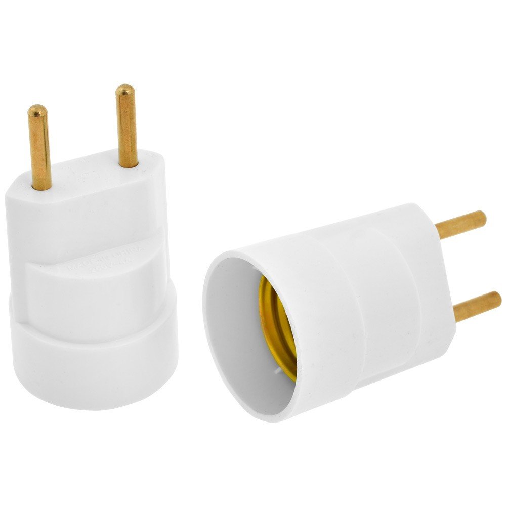ADAPTADOR SOQUETE E27 PARA TOMADA BRANCO FERTAK TOOLS