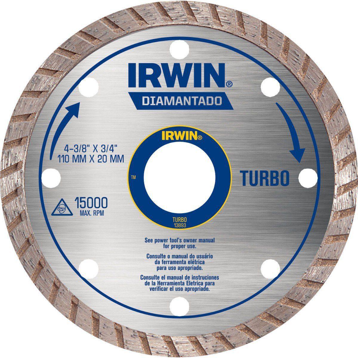 DISCO DIAMANTADO TURBO 110MM IRWIN