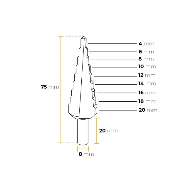 BROCA ESCALONADA 4,0X20MM BRASFORT