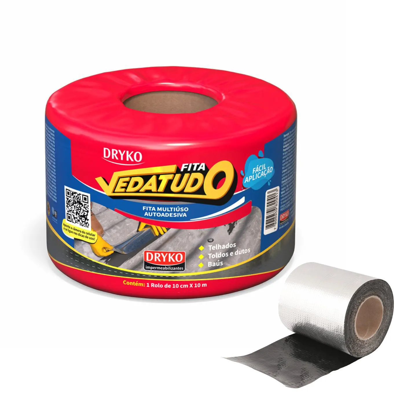 FITA MULTIUSO AUTOADESIVA 10CMX10M VEDATUDO