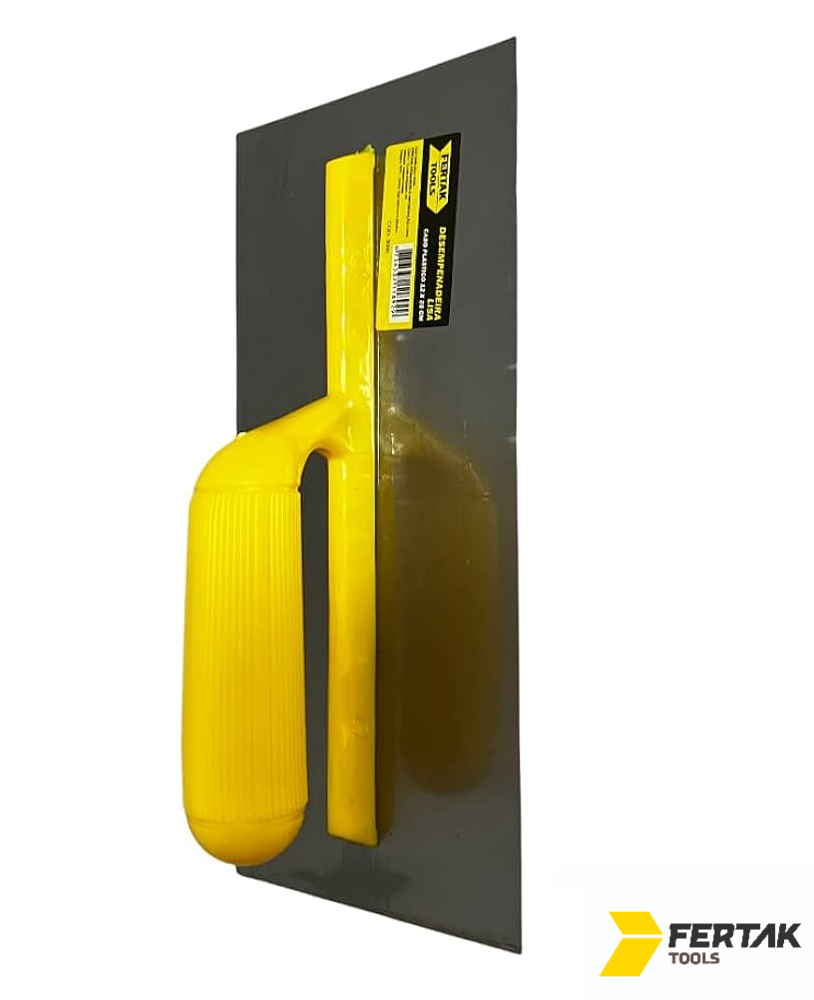 DESEMPENADEIRA DE AÇO LISA 12X28CM CABO PVC FERTAK TOOLS